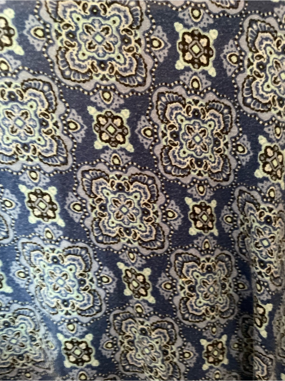 croft & barrow Blue Paisley V-Neck Button Front Blouse - Picture 5 of 5